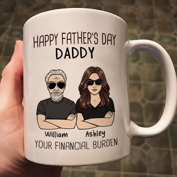 Happy Father‘s Day From Financial Burden Gift For Dad Personalized Mug Online - Image 2