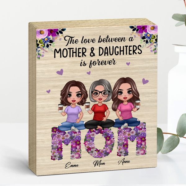 Purple Flower Mom Daughter Personalized Vertical Wooden Plaque Fashion - Image 3