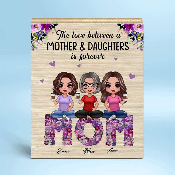 Purple Flower Mom Daughter Personalized Vertical Wooden Plaque Fashion - Image 2