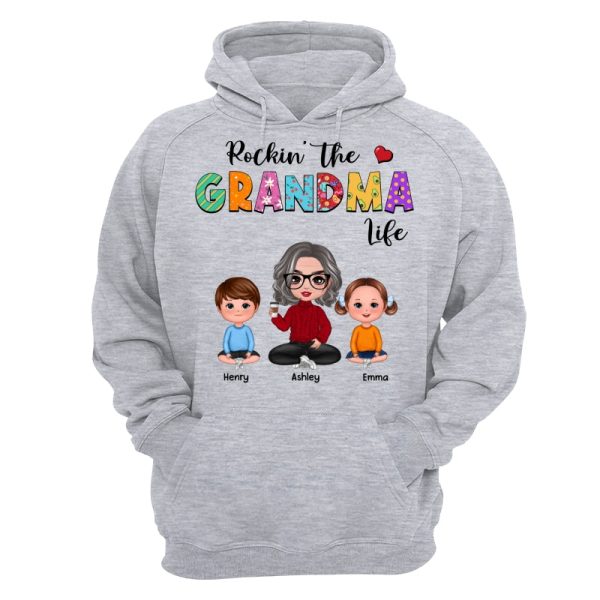 Rockin‘ Grandma Life Colorful Pattern Personalized Shirt Sale - Image 5