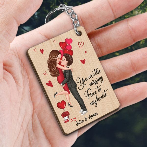 Doll Couple Couple Hugging Kissing Balloon The Missing Piece Together Since Personalized Wooden Keychain Online - Image 2