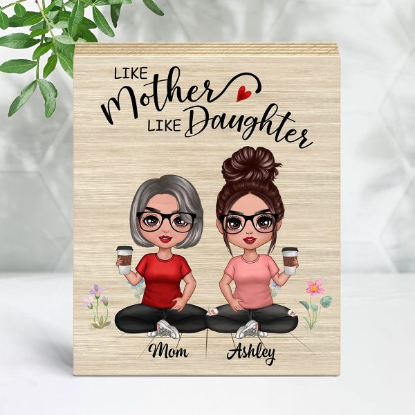 Doll Mother And Daughters Personalized Vertical Rectangle Wooden Plaque Online now