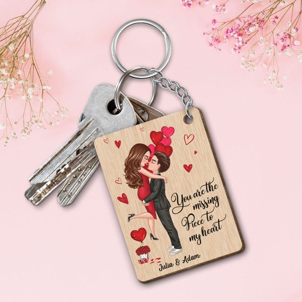 Doll Couple Couple Hugging Kissing Balloon The Missing Piece Together Since Personalized Wooden Keychain Online