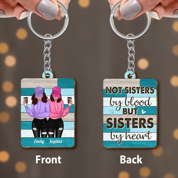 Green Palette Front View Besties Gift For Best Friends Matching Personalized Wooden Keychain Hot on Sale - Image 3