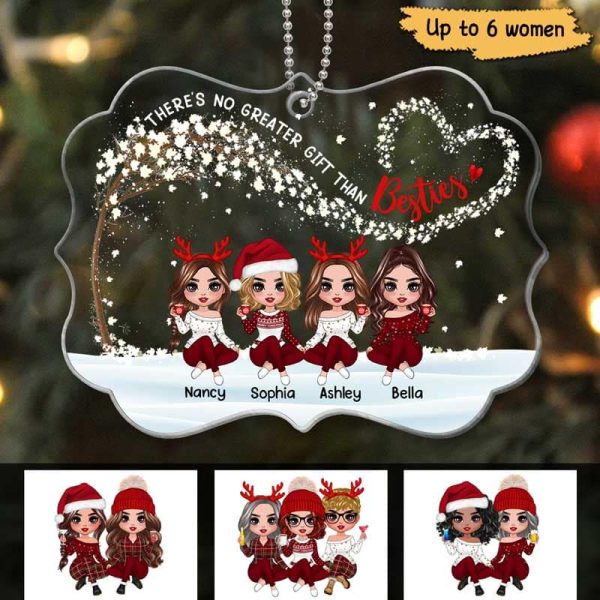 Besties Sisters Flying Heart Tree Personalized Acrylic Ornament For Discount - Image 3