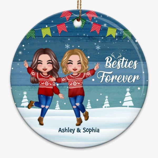 Blue Palette Happy Doll Besties Personalized Circle Ornament Sale - Image 3
