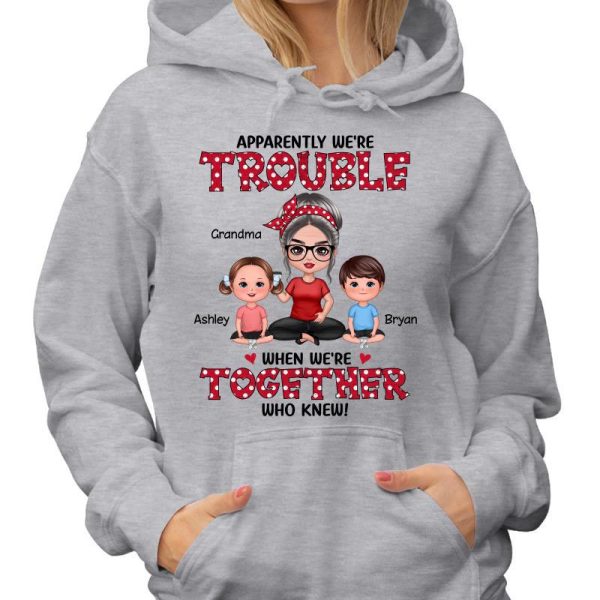 Get In Trouble Doll Grandma Grandkids Polka Dot Personalized Shirt For Sale - Image 4