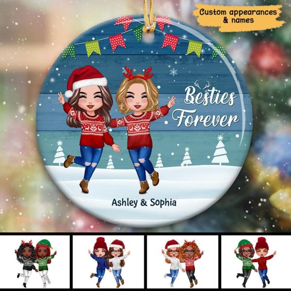 Blue Palette Happy Doll Besties Personalized Circle Ornament Sale - Image 2