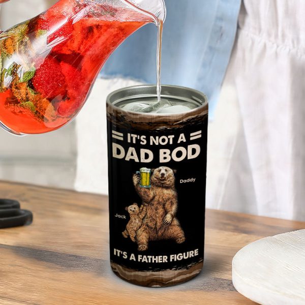 Bears It‘s Not A Dad Bod It’s A Father Figure Gift For Dad Personalized Can Cooler Online now - Image 4