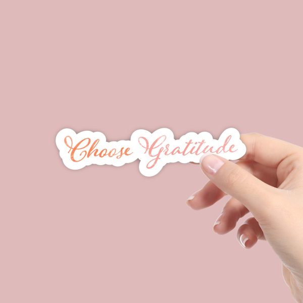Choose Gratitude - Multicolor Calligraphy Sticker For Cheap - Image 2